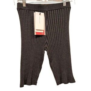 John Elliott Reveal Silk Cashmere Rib Biker Short Sz 2/Womens M Dark Gray NWT